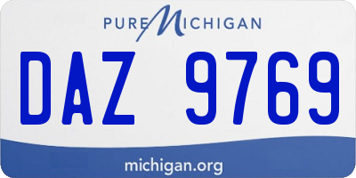 MI license plate DAZ9769