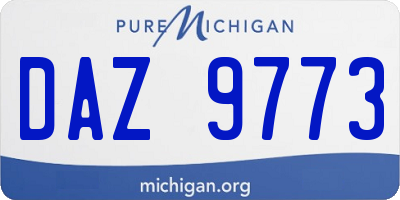 MI license plate DAZ9773