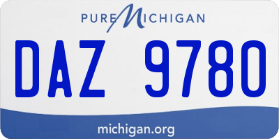 MI license plate DAZ9780