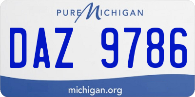 MI license plate DAZ9786
