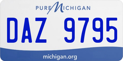 MI license plate DAZ9795