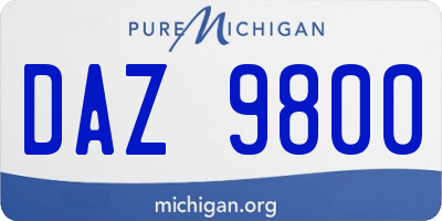 MI license plate DAZ9800