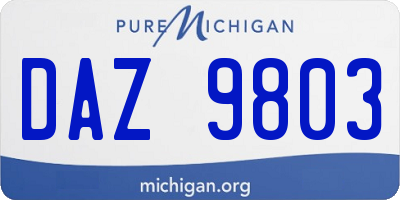 MI license plate DAZ9803