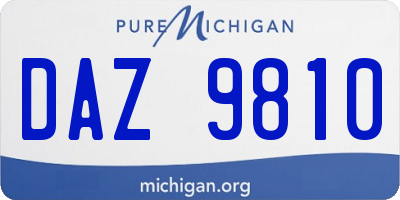 MI license plate DAZ9810