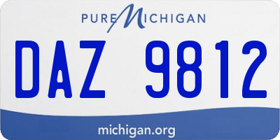 MI license plate DAZ9812