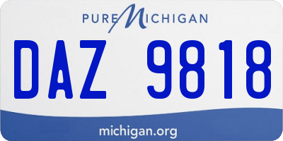 MI license plate DAZ9818