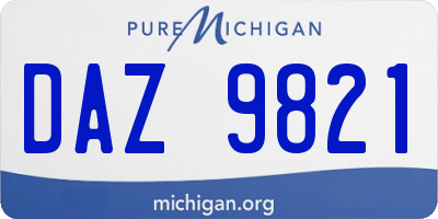 MI license plate DAZ9821