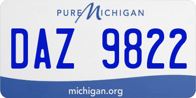 MI license plate DAZ9822
