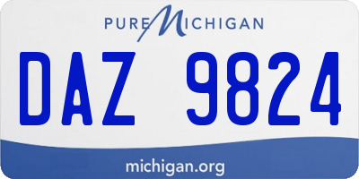 MI license plate DAZ9824
