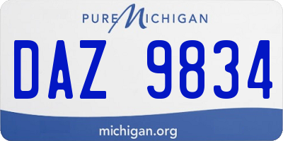 MI license plate DAZ9834