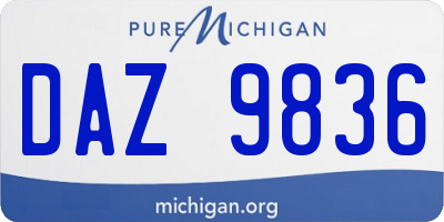MI license plate DAZ9836