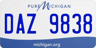 MI license plate DAZ9838