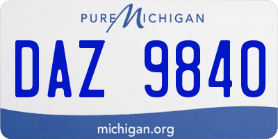 MI license plate DAZ9840
