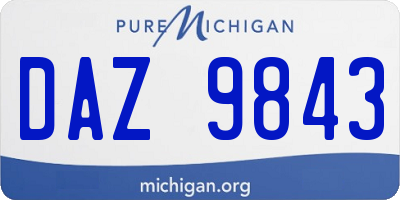 MI license plate DAZ9843