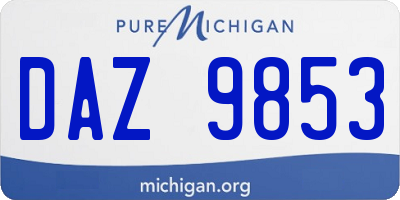 MI license plate DAZ9853