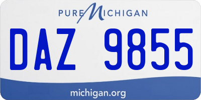 MI license plate DAZ9855