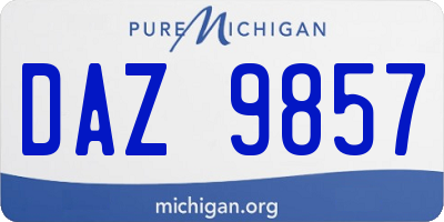 MI license plate DAZ9857