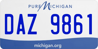 MI license plate DAZ9861