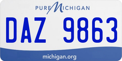 MI license plate DAZ9863