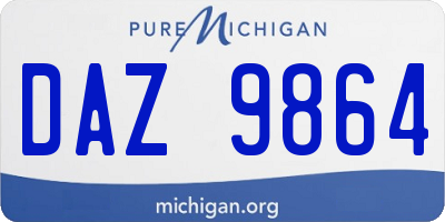 MI license plate DAZ9864