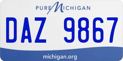 MI license plate DAZ9867