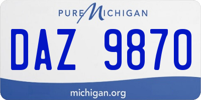 MI license plate DAZ9870