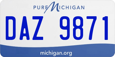 MI license plate DAZ9871