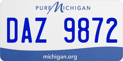 MI license plate DAZ9872