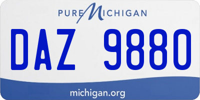 MI license plate DAZ9880