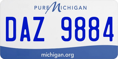 MI license plate DAZ9884