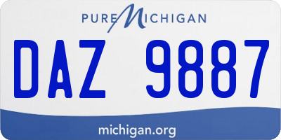 MI license plate DAZ9887
