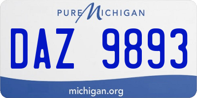 MI license plate DAZ9893