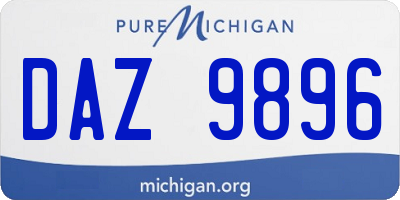 MI license plate DAZ9896