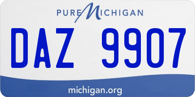 MI license plate DAZ9907
