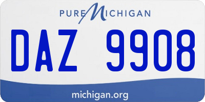 MI license plate DAZ9908