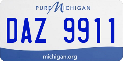 MI license plate DAZ9911
