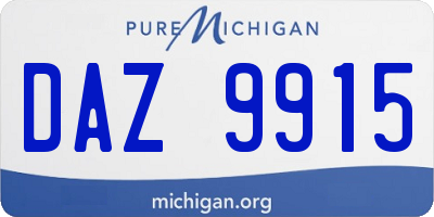 MI license plate DAZ9915