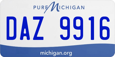 MI license plate DAZ9916