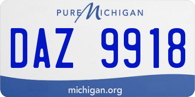 MI license plate DAZ9918