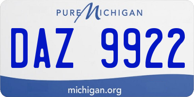 MI license plate DAZ9922