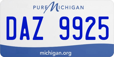 MI license plate DAZ9925