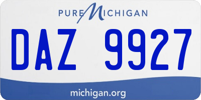 MI license plate DAZ9927
