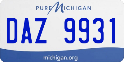 MI license plate DAZ9931