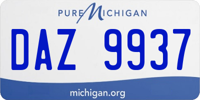 MI license plate DAZ9937