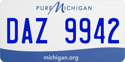 MI license plate DAZ9942