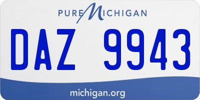 MI license plate DAZ9943