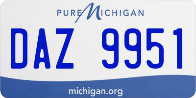MI license plate DAZ9951
