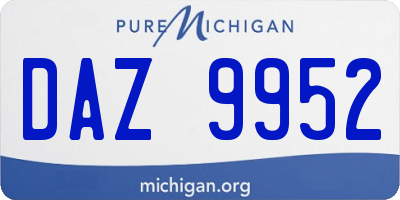 MI license plate DAZ9952