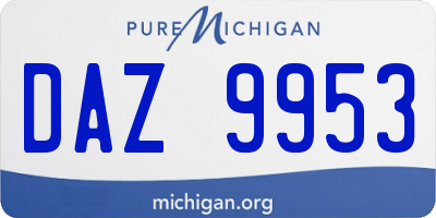 MI license plate DAZ9953