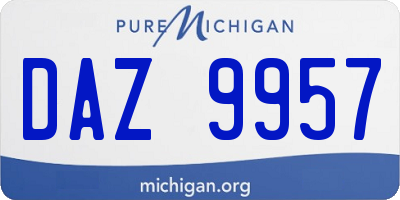 MI license plate DAZ9957